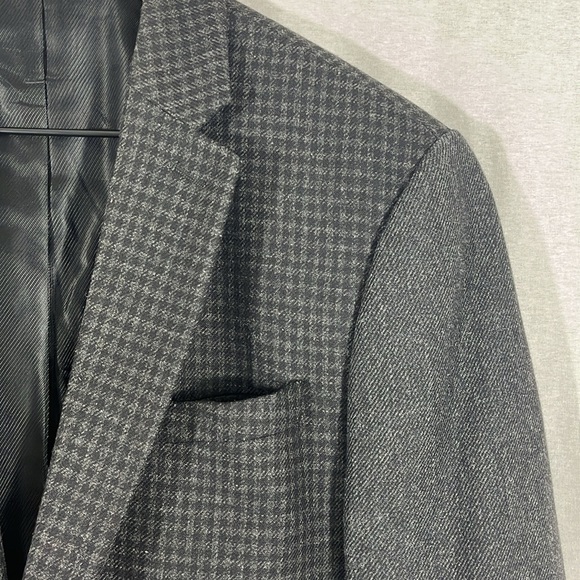 Express Photographer Fitted Wool Blend Mixed Pattern Gray Blazer Mens Size 38R - Picture 3 of 15